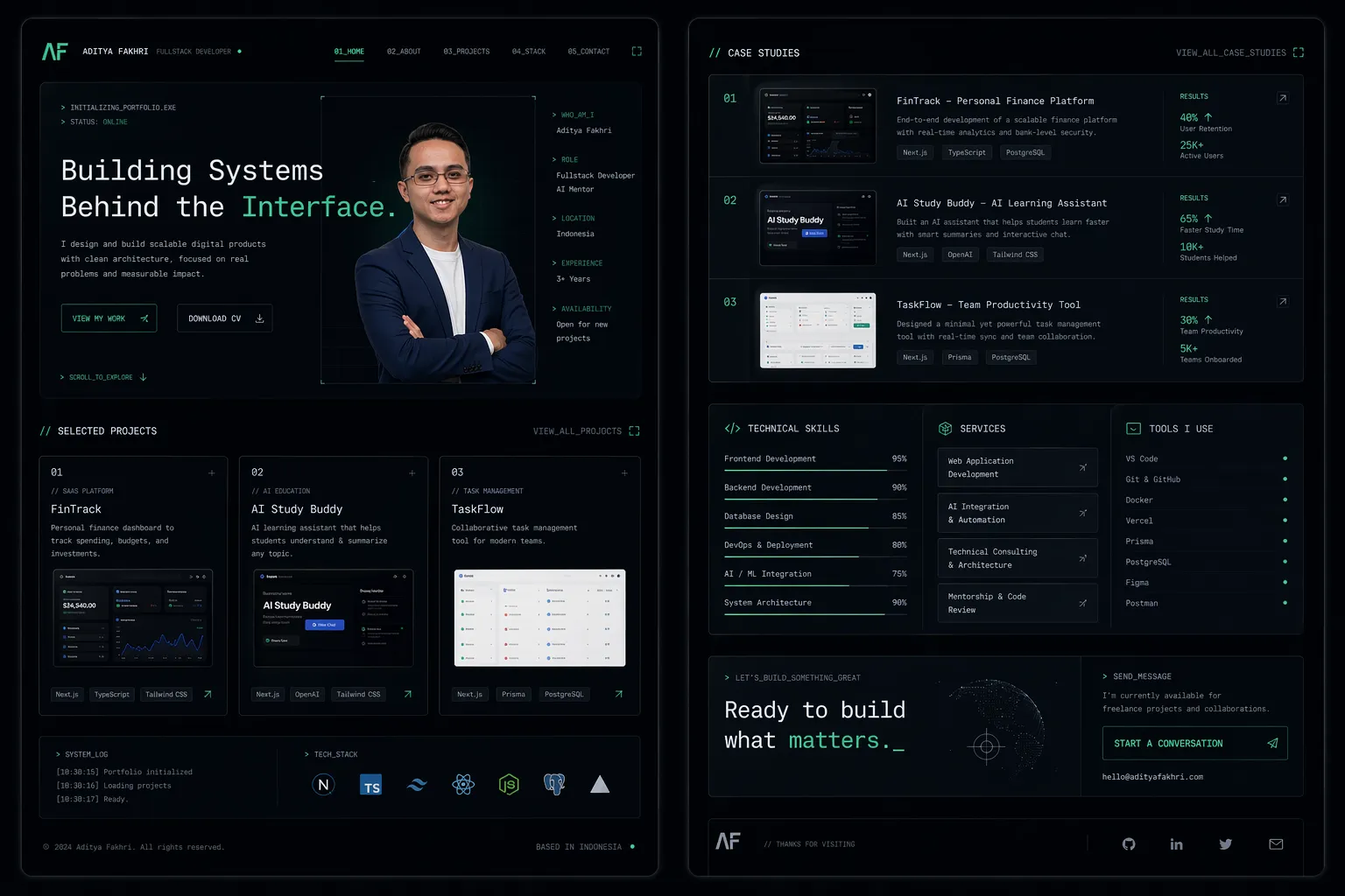 Mysterious Clean Hacker Portfolio